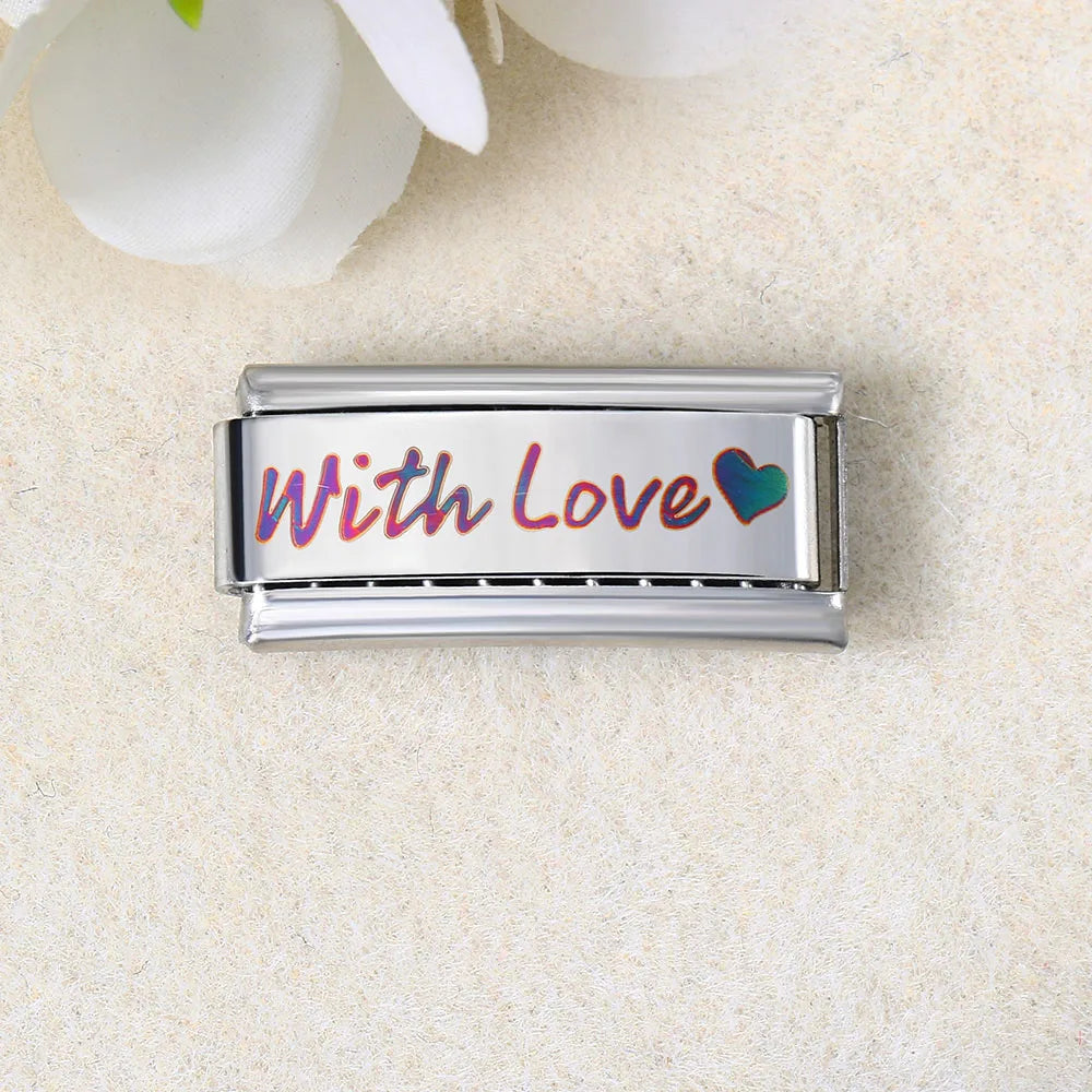 UV Laser Italian Charm Link 455