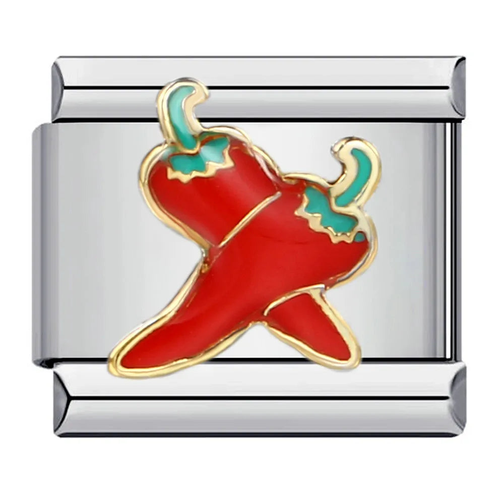 Red Italian Charm Links 394
