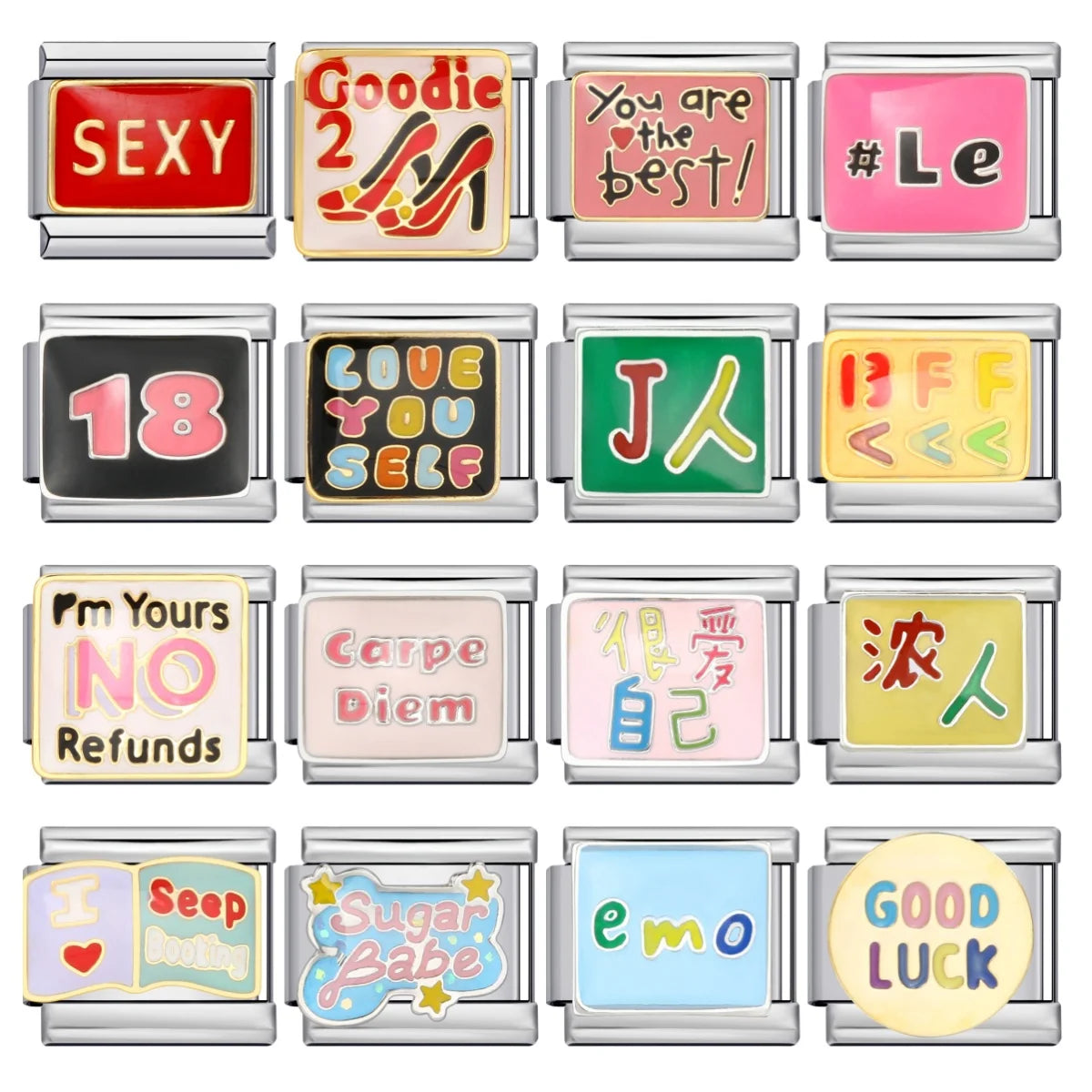 Words Italian Charm Link 346