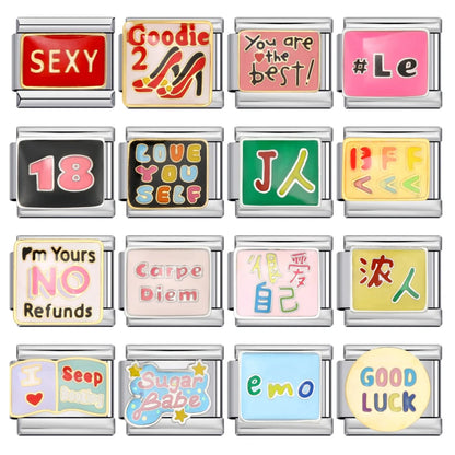 Words Italian Charm Link 346
