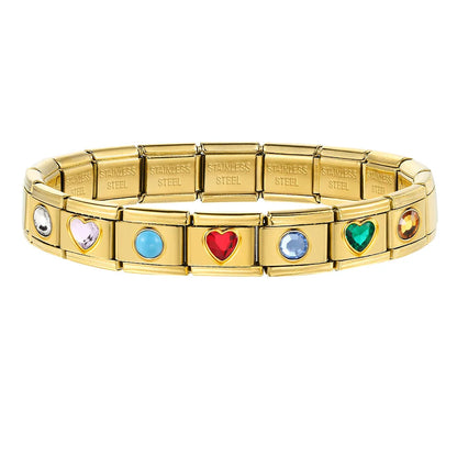 Gold Color Zirconia Italian Charm 507