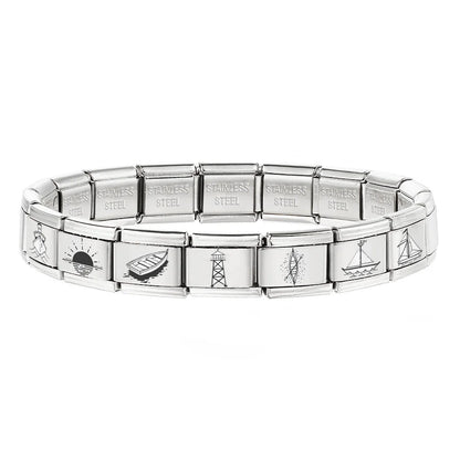 Laser Italian Charm Link 497