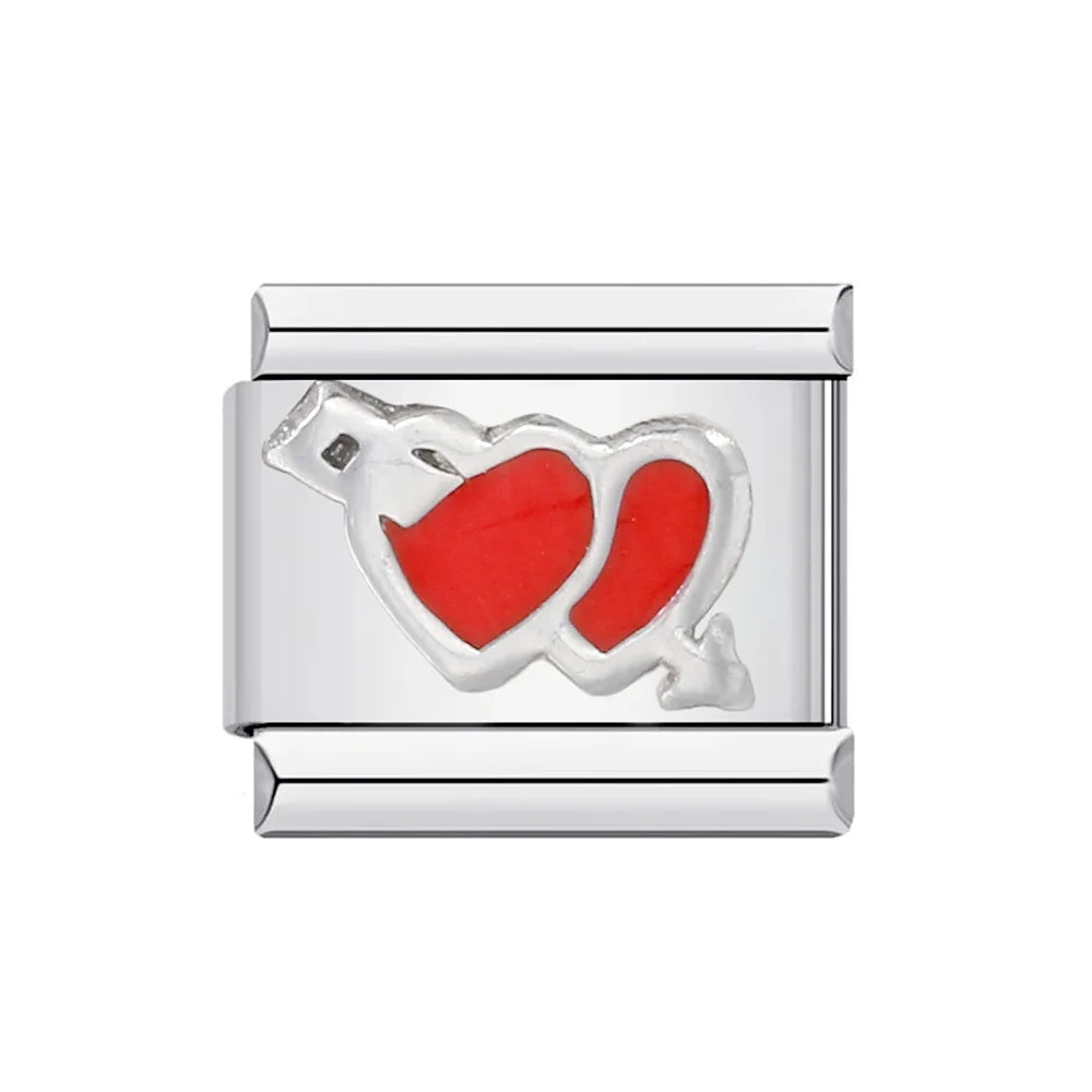 Heart Italian Charm Links 027