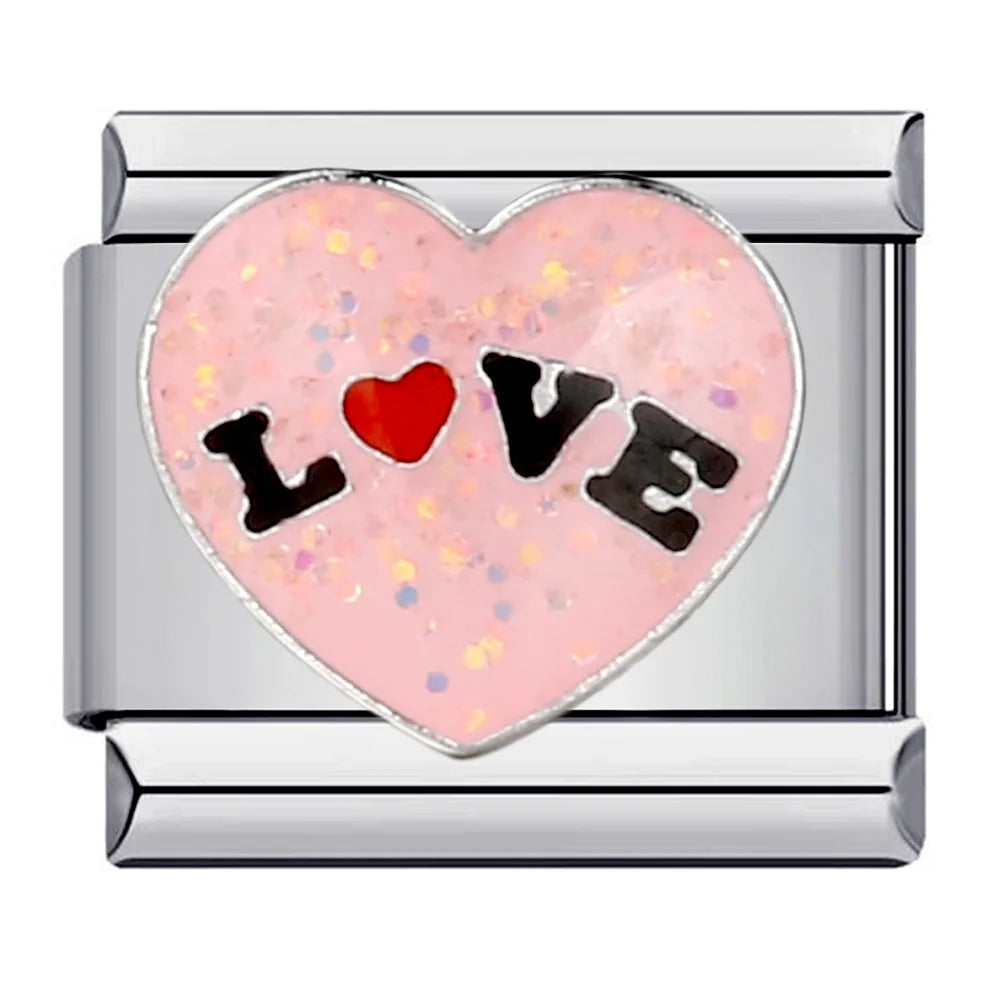 Love Heart Italian Charm Links 080