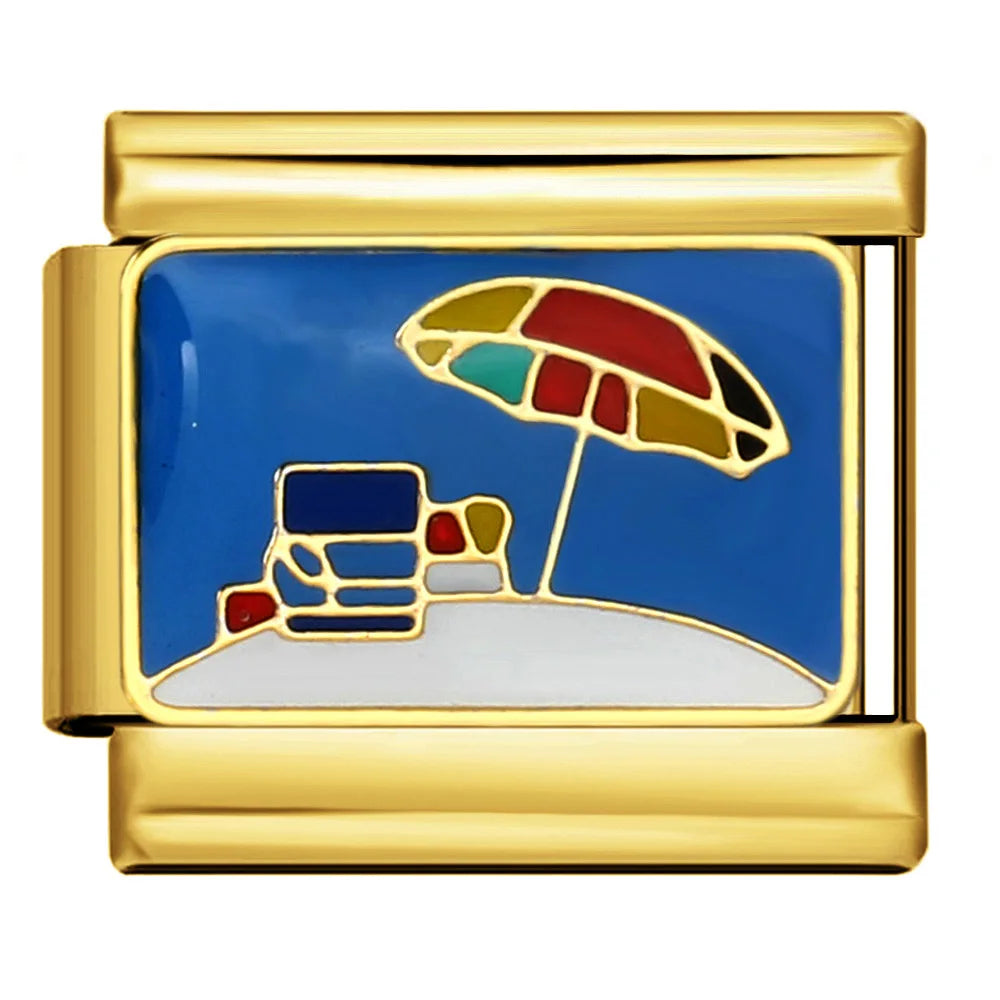 Gold Color Italian Charm Link 176