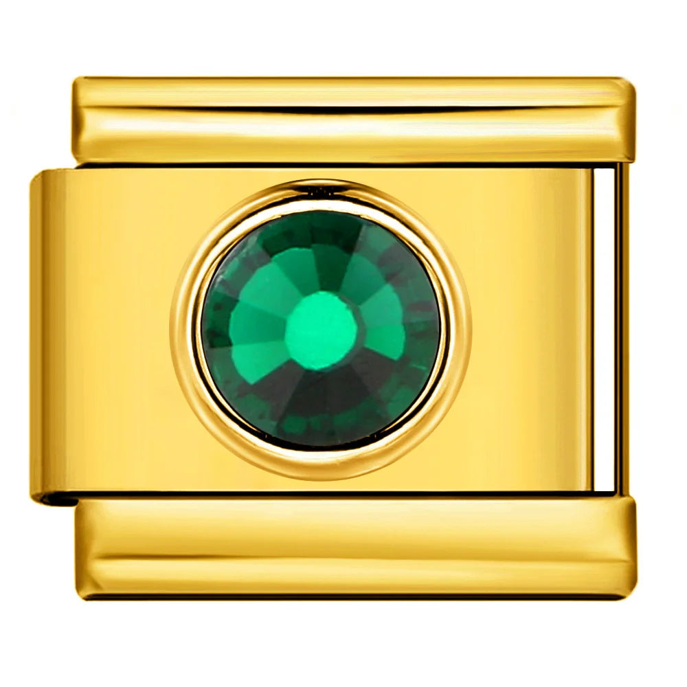 Gold Color Zirconia Italian Charm 507