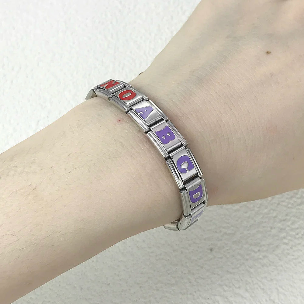 Purple Color 26 English Letters 017