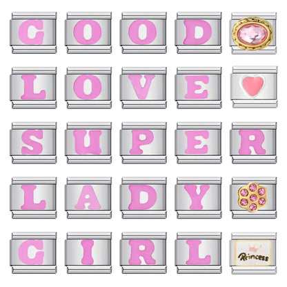 Pink Color 26 English Letters 018