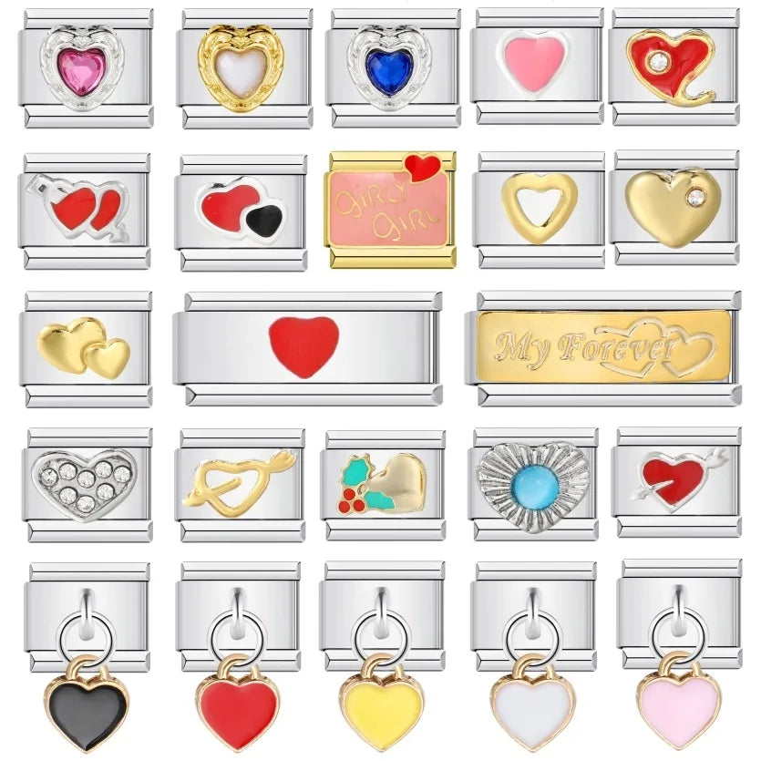 Heart Italian Charm Links 029