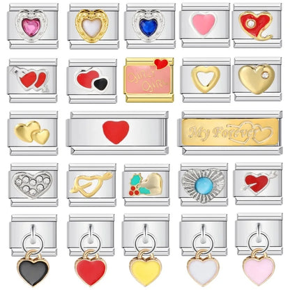 Heart Italian Charm Links 029