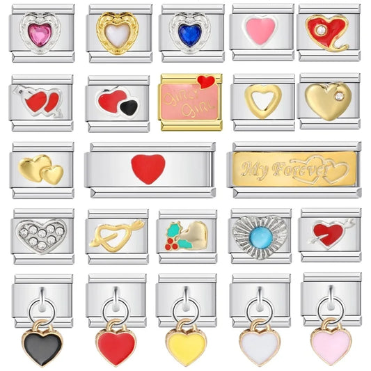 Heart Italian Charm Links 029