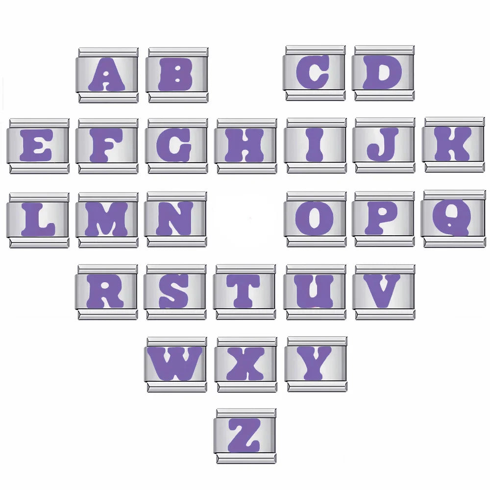 Purple Color 26 English Letters 017