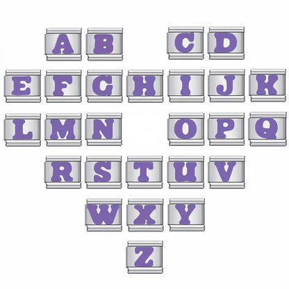 Purple Color 26 English Letters 017