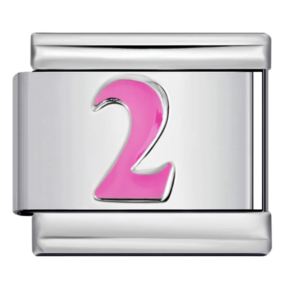 Pink 0-9 Number Italian Charm 283