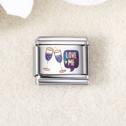 UV Laser Italian Charm Link 455