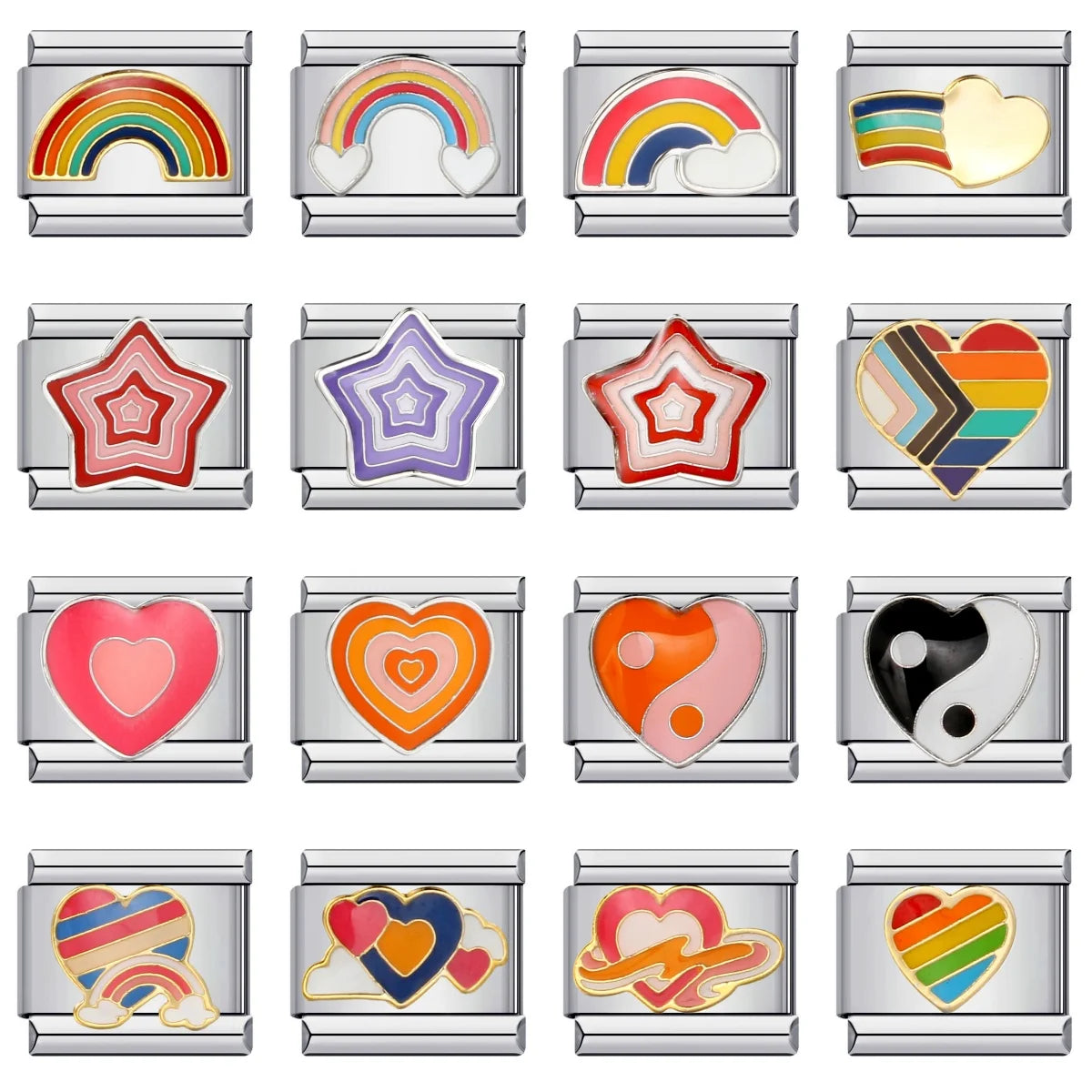 Rainbow Italian Charm Links 086