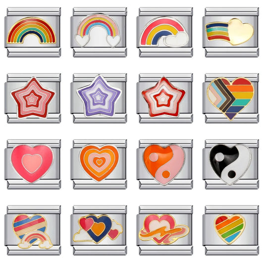 Rainbow Italian Charm Links 086