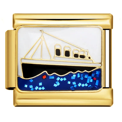 Gold Color Italian Charm Link 176