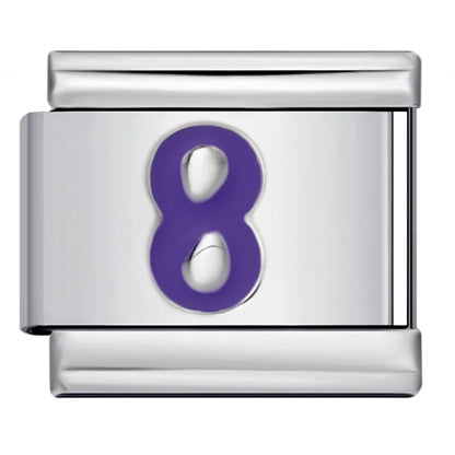 Purple Number 0-9 Italian Charm 284