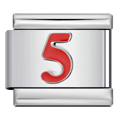 Red  0-9 Number Italian Charm 281