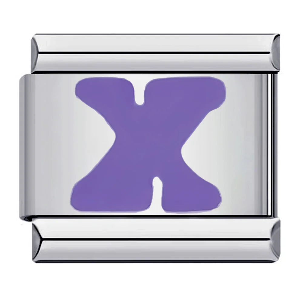 Purple Color 26 English Letters 017