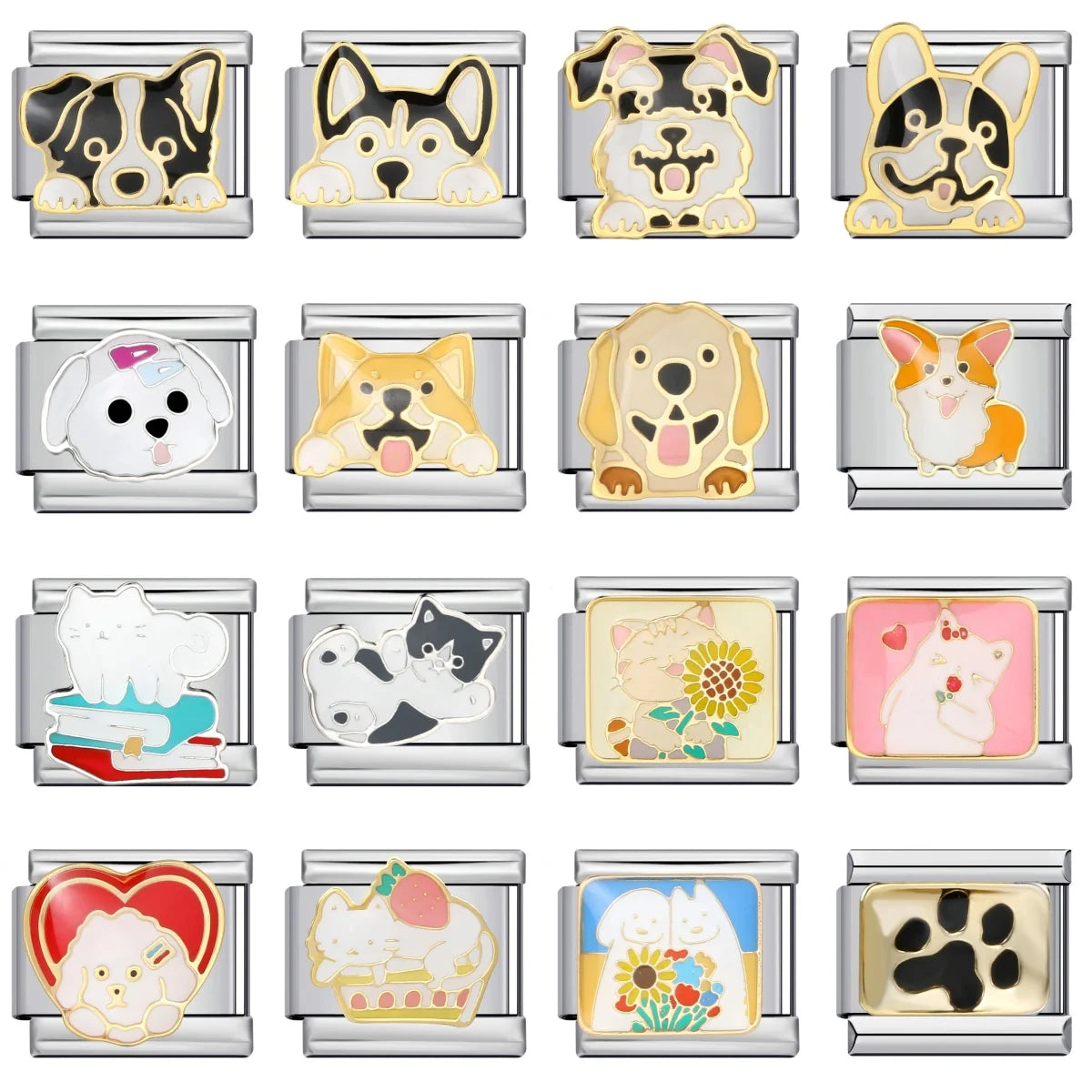 Dog Cat Italian Charm Link 167