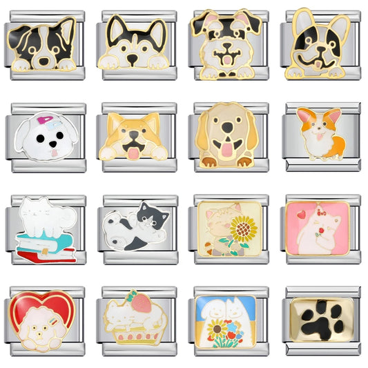 Dog Cat Italian Charm Link 167