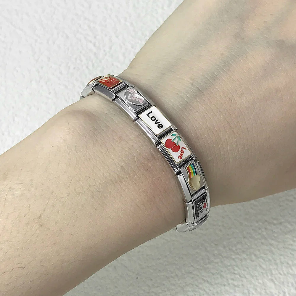 Love Heart Italian Charm Links 080