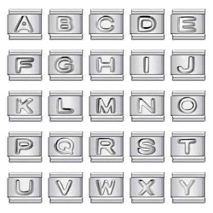 Silver Color 26 English Letters 174