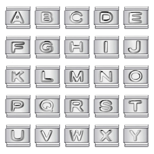 Silver Color 26 English Letters 174