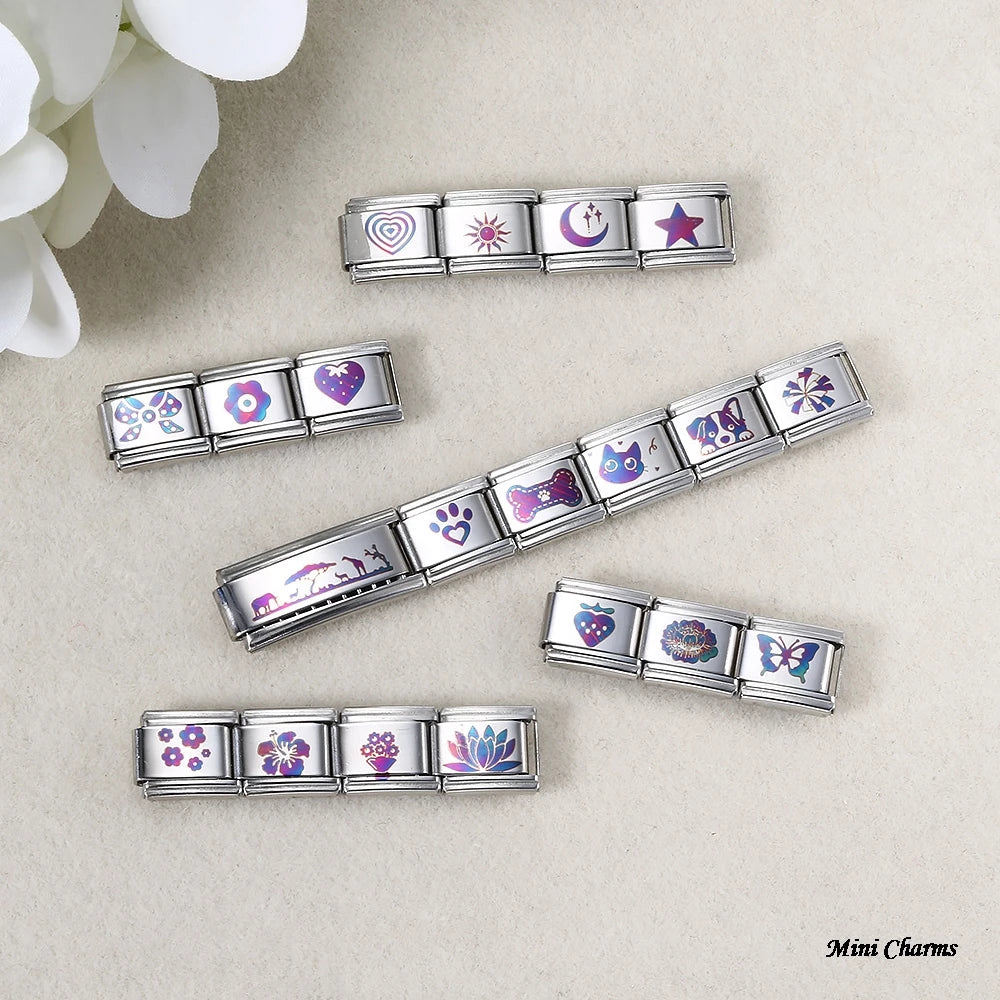 UV Laser Italian Charm Link 456