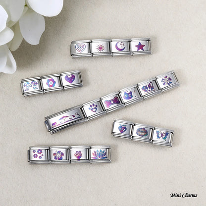 UV Laser Italian Charm Link 456