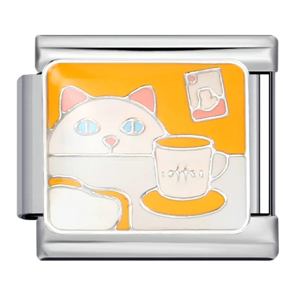 Cat Italian Charm Link 304