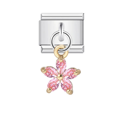 Flower Star Italian Charm Link 033