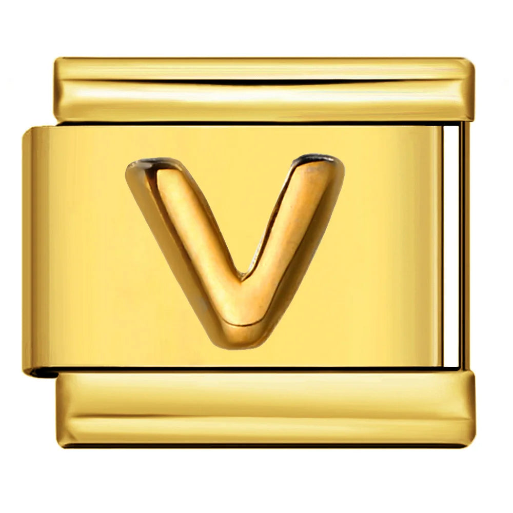 Gold Color 26 English Letters 336