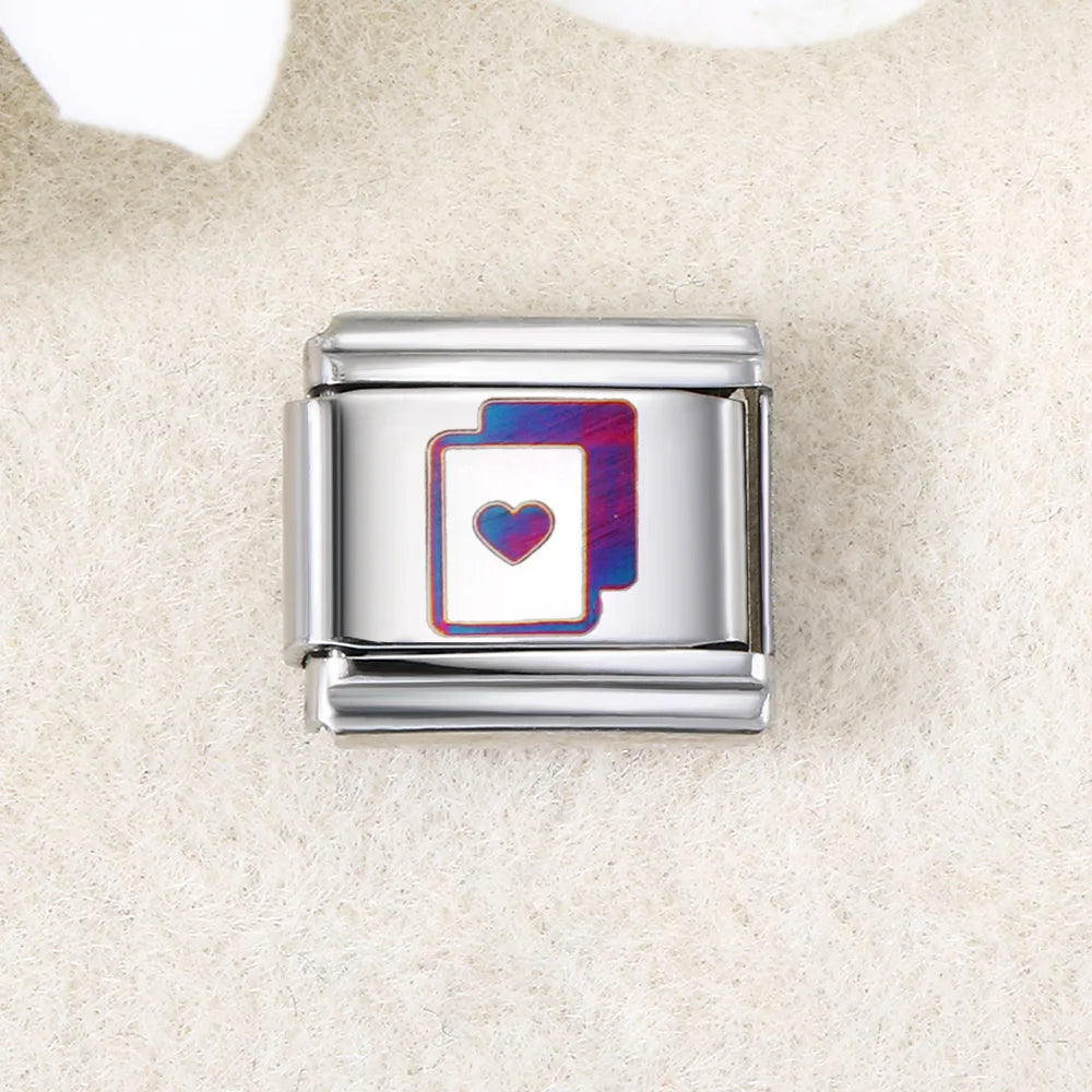 UV Laser Italian Charm Link 455