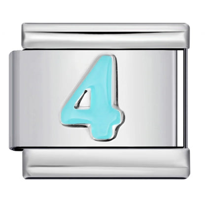 Blue Number 0-9 Italian Charm 306