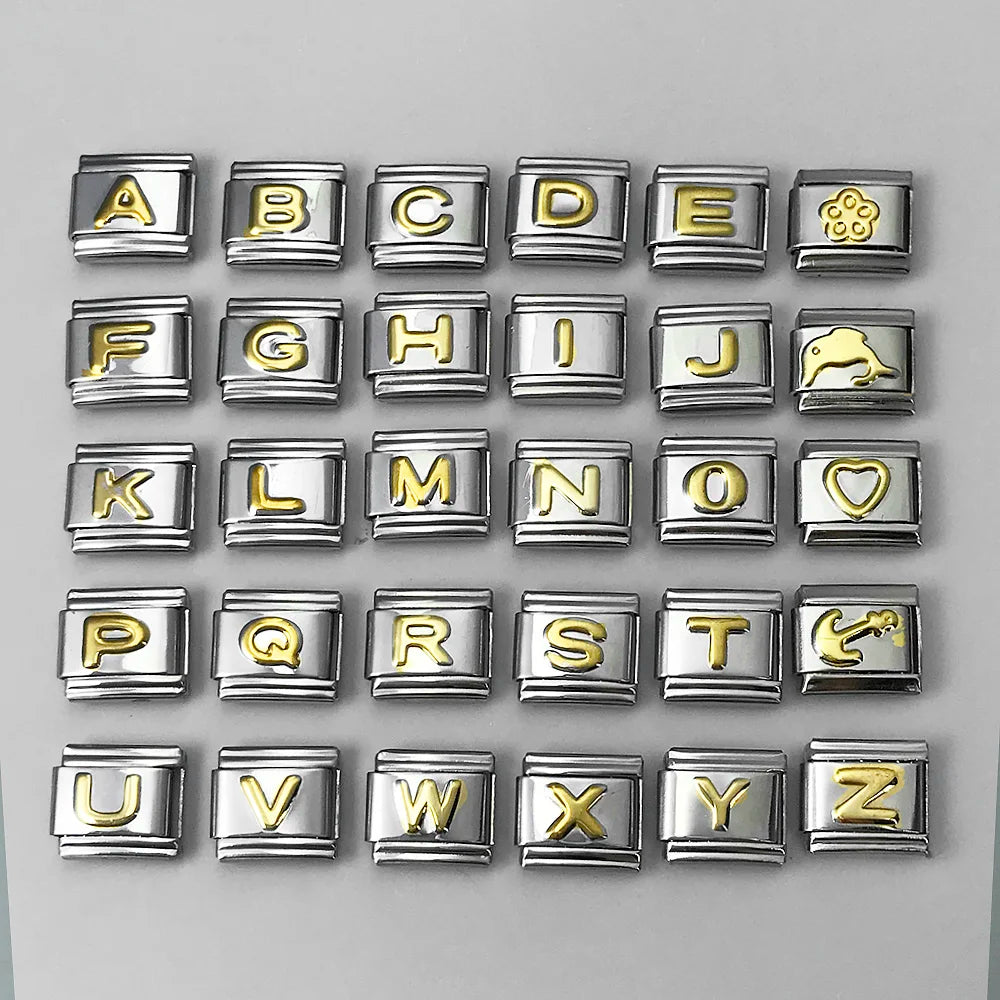 Gold Color 26 English Letters 007