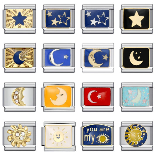 Star Moon Sun Italian Charm 172