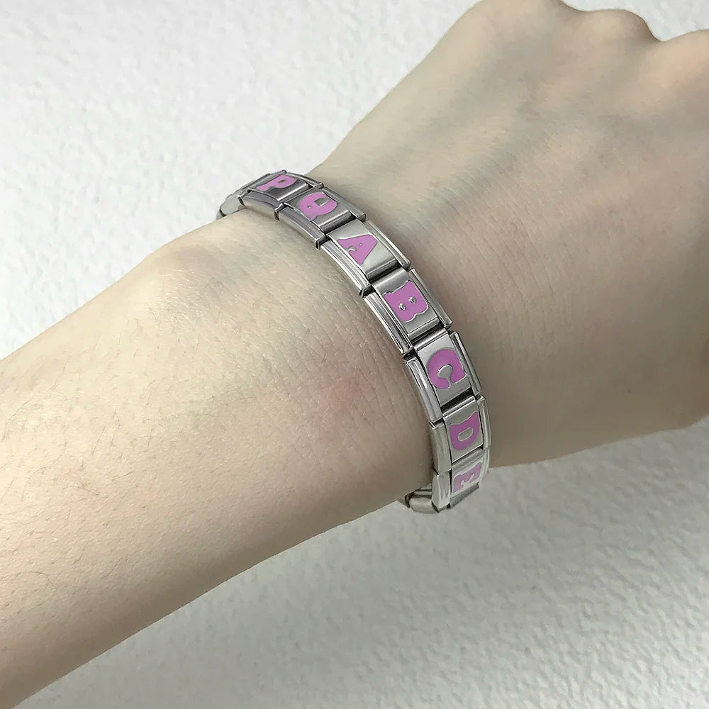 Pink Color 26 English Letters 018