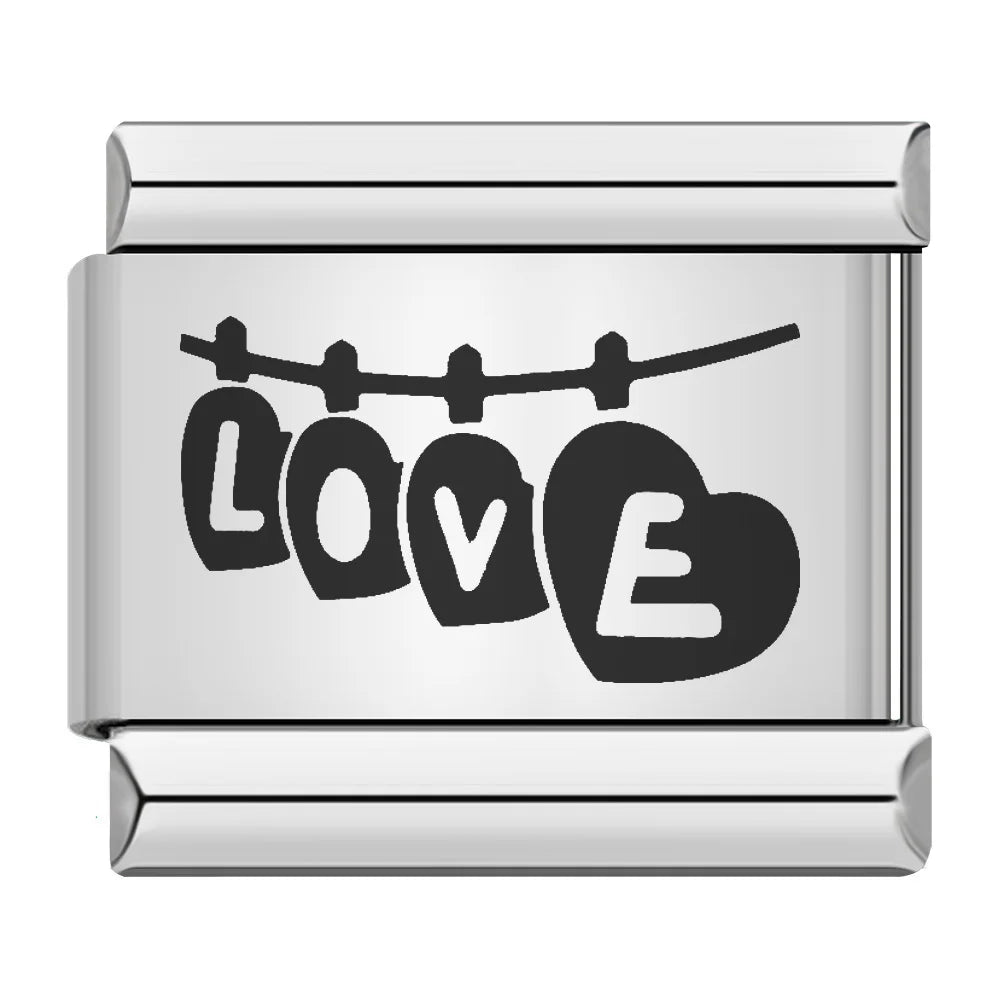 Laser Italian Charm Links 048