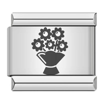 Laser Engrave Italian Charm Links 005