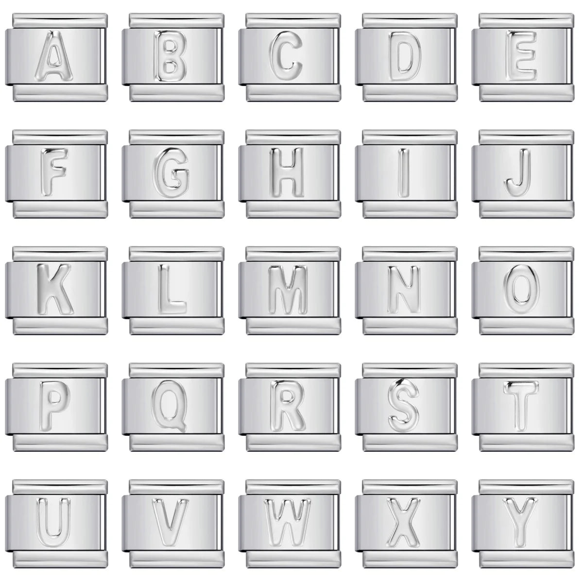 Silver Color 26 English Letters 134