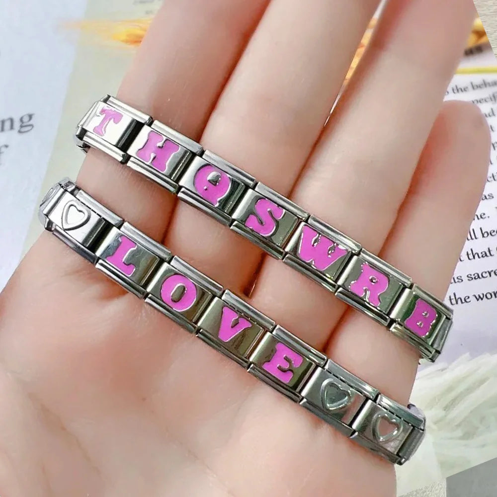 Pink Color 26 English Letters 018