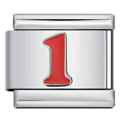 Red  0-9 Number Italian Charm 281