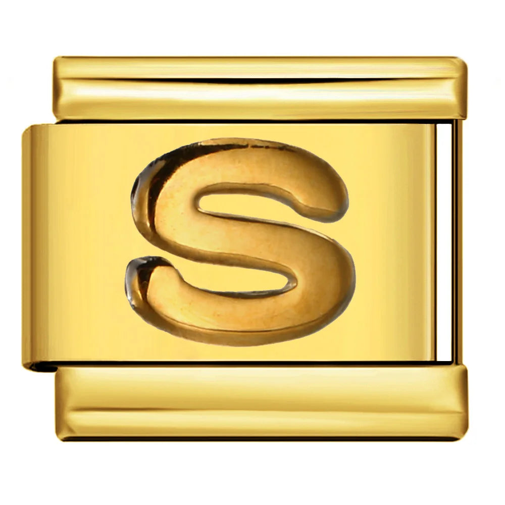 Gold Color 26 English Letters 336