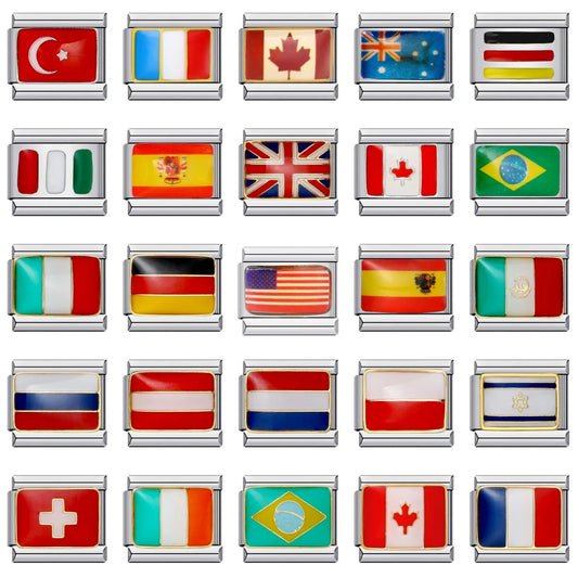National Flag Italian Charm Links 068