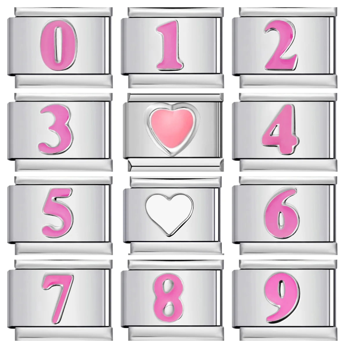 Pink 0-9 Number Italian Charm 283