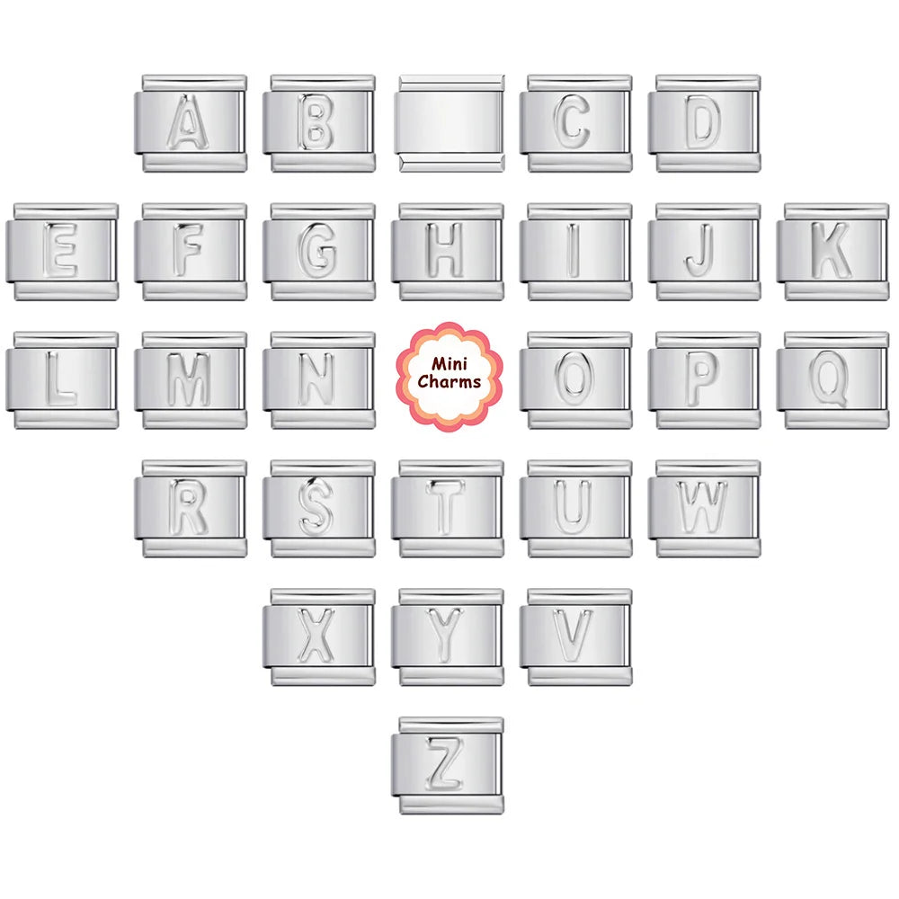 Silver Color 26 English Letters 134