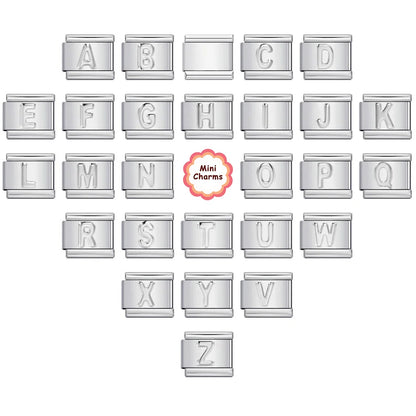 Silver Color 26 English Letters 134